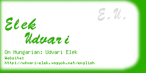 elek udvari business card